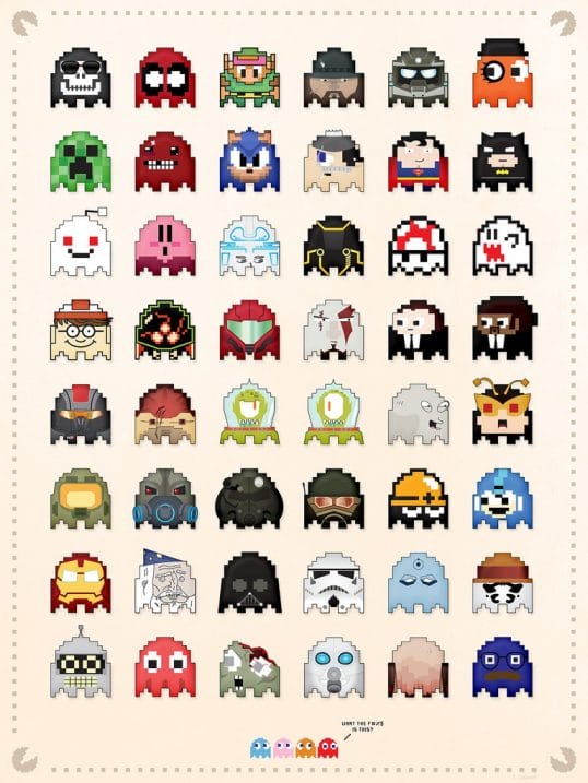 Vamers - Geek Icons as Pacman Ghosts - Art by Dash Coleman