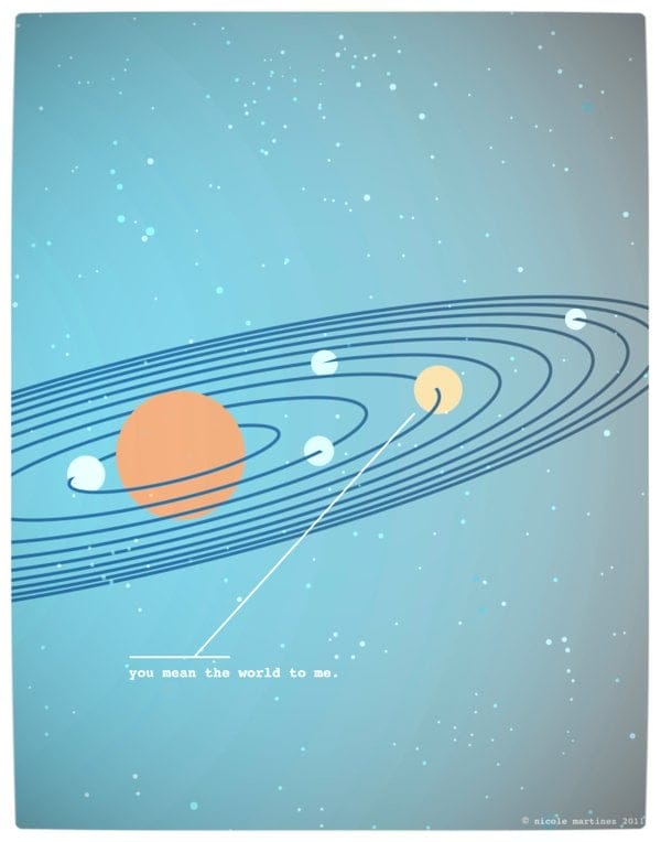 Vamers - Artistry - Minimalist Geek Love Posters - You Mean The World To Me