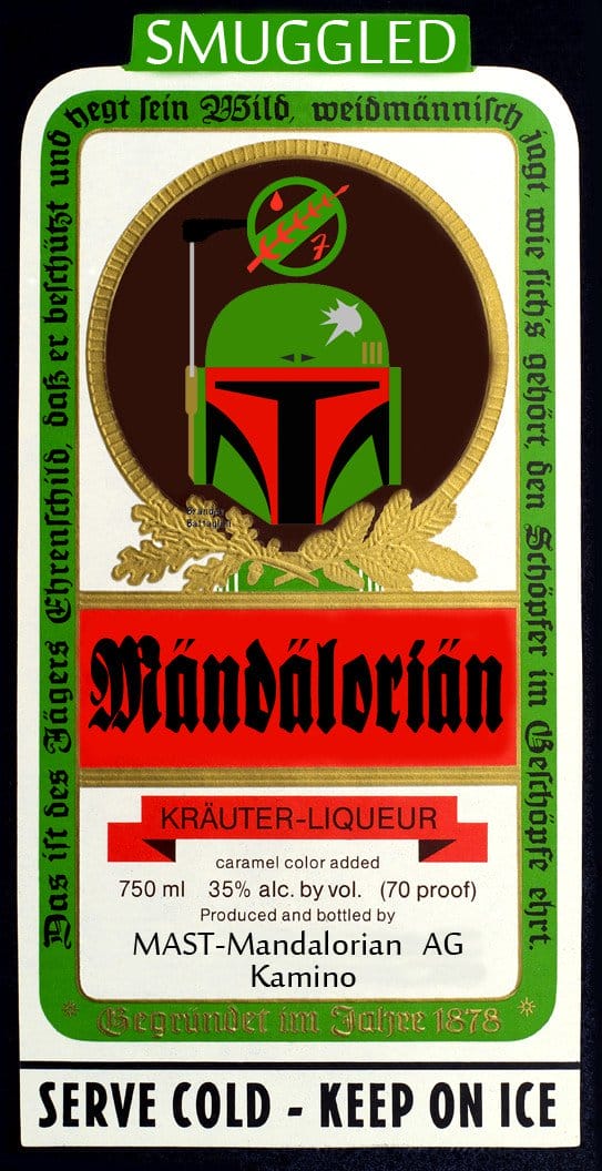 Vamers - SUATMM - Star Wars Inspired Alcohol to Help Get Drink on the Force - Mandalorian Label