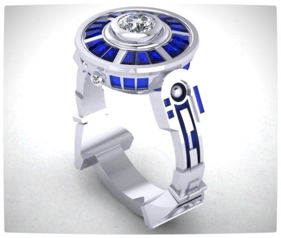 Vamers - Geek Chic - SUATMM - 10 Gorgeously Geektastic Engagement Rings - The R2D2 Ring