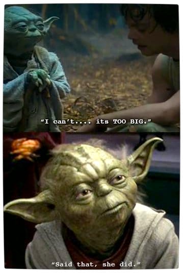 Vamers - Humour - Said That She Did - A Meme By Yoda - Too Big