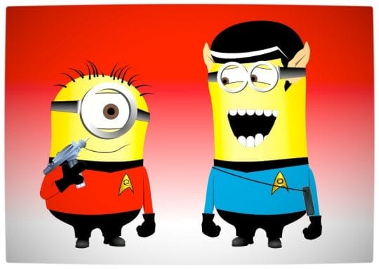 Vamers - Artistry - Star Trek Minions Banana Me Up - Rebooted Spock and Captain James T. Kirk