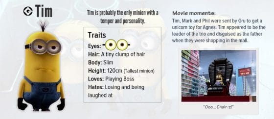 Vamers - Infographics - A Who's Who of the Minions from Despicable Me - Tim