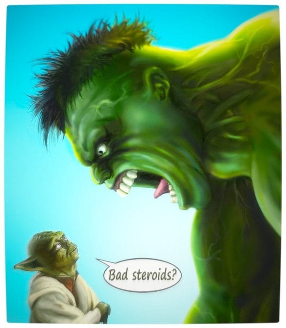 Vamers - Humour - Yoda Gives The Hulk Good Advice - Roids