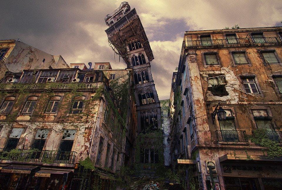 Vamers - Artistry - The World of The Last of Us- Envisioning a Post Apocalyptic Future - Santa Justa Lift Apocalypse